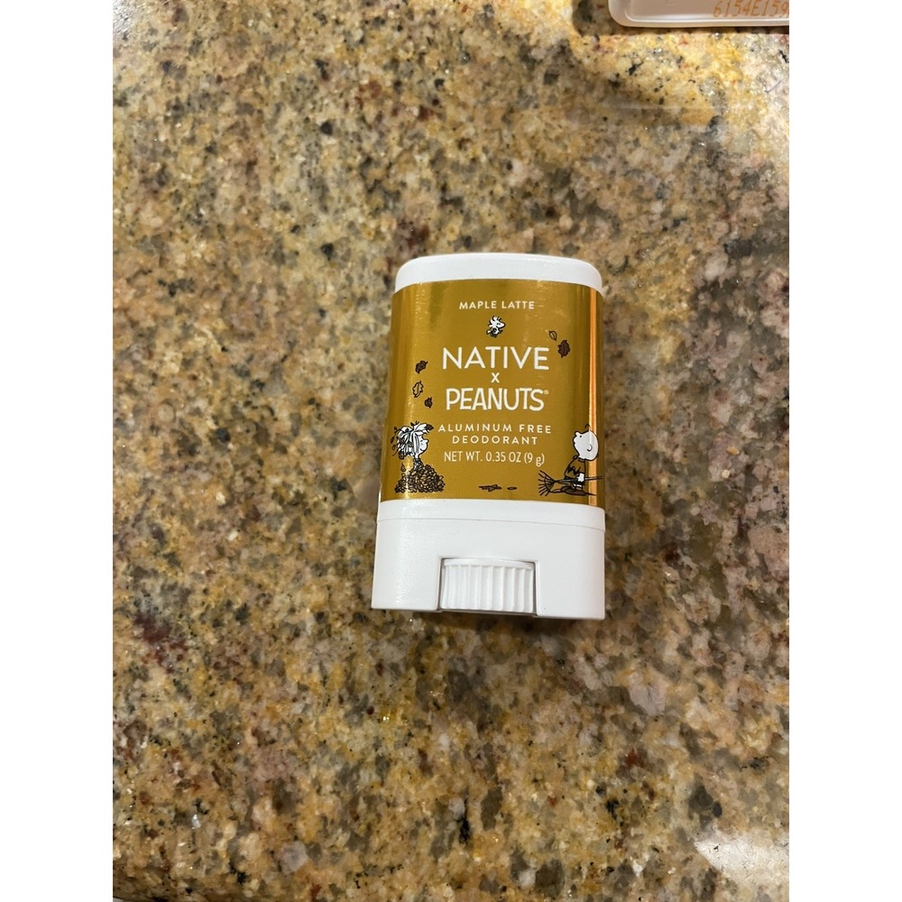 Native x Peanuts Maple Latte Aluminum-Free Deodorant Stick 0.35oz Travel Size